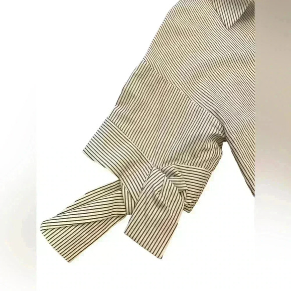 VICTORIA VICTORIA BECKHAM Bow Sleeve ButtonDown Shirt Dress Size 10 - Picture 7 of 11